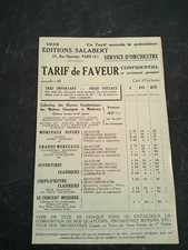 TARIF DE FAVEUR SERVICE