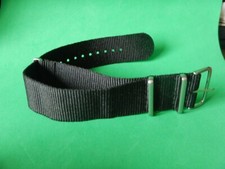 18 mm INTEMPOREL ET SOLIDE BRACELET OTAN MILITAIRE NOIR NEUF IDÉAL DIVER PLONGÉE