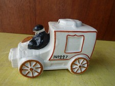 Ancienne tirelire à casser en céramique, ancienne voiture art pop French antique