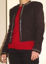 MANGO (SUIT) Veste neuve Taille XS 34/36 noire à sequins 