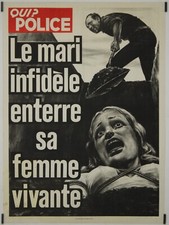 Qui ? Police Le mari infidèle enterre sa femme vivante Circa 1980 Affiche