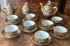 Ancien service Japon en porcelaine fine Satsuma - 19 pieces