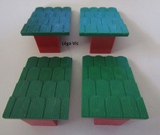 Lego 787c02 x4 Fabuland Roof Support Slope Green Red Tuile 3660 1516 3669 F19