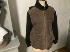 Blouson  Moto Vintage Cuir Daim Et Fourrure  Marque Chevignon