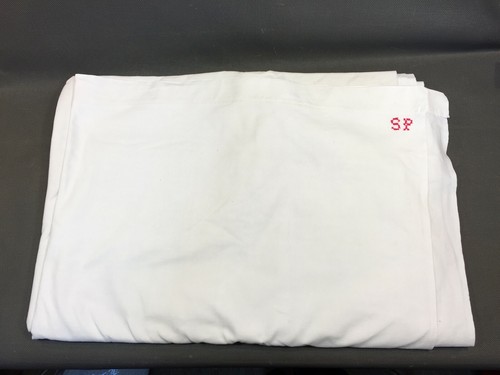 Ancien drap blanc monogramme