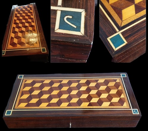 Coffret marqueterie cube - en,