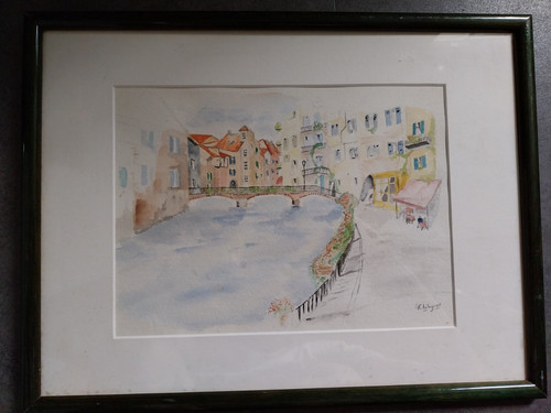 Tableau aquarelle encadrement