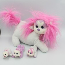 Peluche chien blanc rose puppy - peluche,
