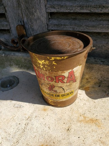 Ancien seau moutarde amora - moutarde,