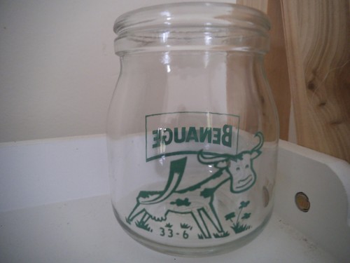 Ancien pot yaourt verre - ancien,