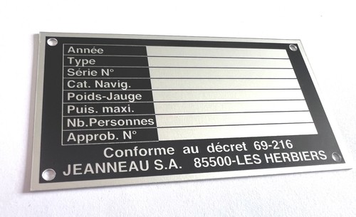 Plaque constructeur bateau