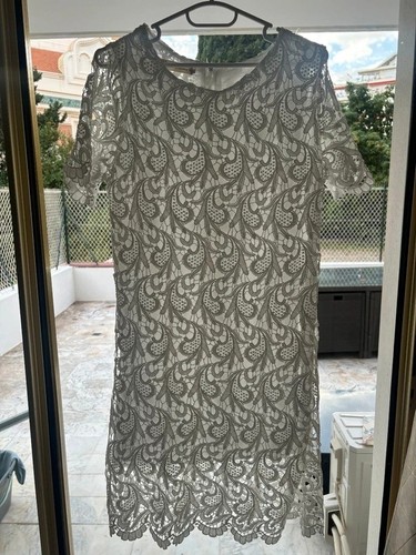 Robe droite dentelle - robe, en