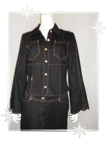 Blouson veste jean noir - b,