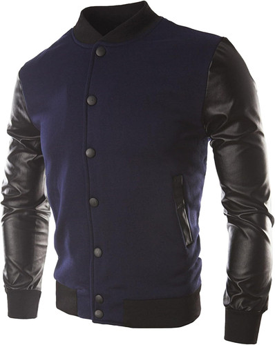 Hommes zip varsity jacket - pu,