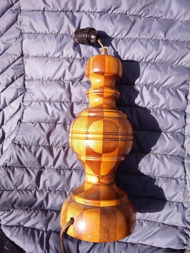 Pied lampe vintage bois - pied, en