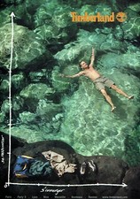 publicité Advertising 0421 2002  maillots bain bermuda homme chaussu Timberland 