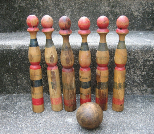 Ancien jeu quilles bois - de,