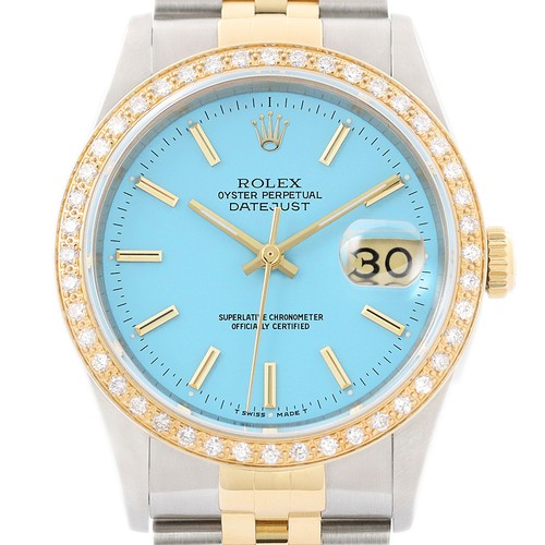 Rolex datejust bleu turquoise - datejust,
