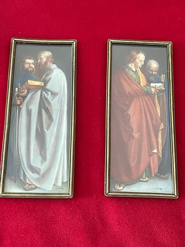 Pair antique miniatures - pair,