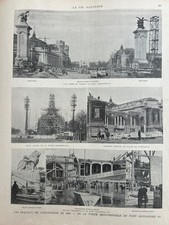 1900 LES TRAVAUX DE L’EXPOSITION - PONT ALEXANDRE III - PETIT et GRAND PALAIS