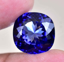 Coussin naturel bleu royal saphir de Ceylan 14,20 ct certifié pierre précieus...