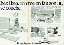Publicité Advertising 019  1982   meubles suédois Ikea lits superposés ( 2pages)