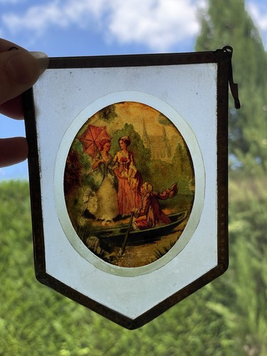 Plaque fixé sous verre - plaque, xixe