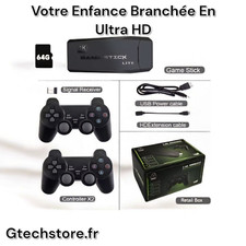 Manettes Sans Fil 2.4G Pour Console M8 Rétro Gaming, 4K Ultra HD avec 1000 Jeux