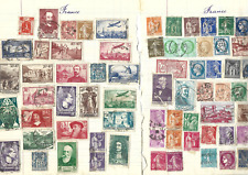 FRANCE : 130 TIMBRES sur charnière feuille cahier écolier