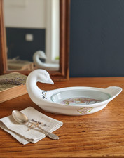 Terrine à Foie Gras Vintage L'Hirondelle | Plat en Porcelaine en Forme de Canard