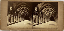 Angleterre, Salisbury, church Vintage stereo card,  Tirage albuminé  8,5x1