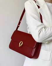 Sac Baguette A Rabat A Bandoulière Rouge Femme En Simili Cuir Rétro Vintage