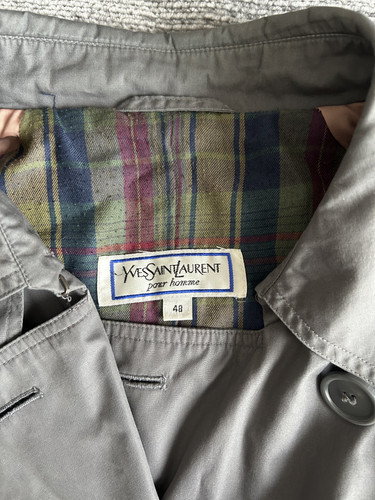 Trench vintage ysl gris - trench,