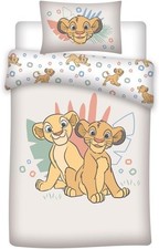 Lion King Lit Bébé Junior Réversible Coton Housse de Couette Avec Taie Oreiller
