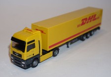 AWM MAN TG-A XXL DHL + semi-remorque tôlée 3 essieux DHL HO 1/87