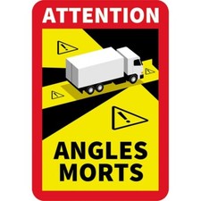 2 Autocollants Stickers Danger Angle mort véhicules lourds Bus Car L.170 x H.250