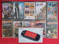 Lot Console Sony PSP 3004 Noire en Boite Complète avec Chargeur et 10 Jeux