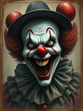 Photo 15x20 clown maléfique