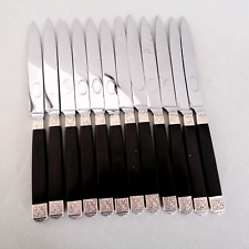 Jules PIAULT - COUTEAUX à FROMAGE Ebène / Argent / Lame Inoxydable XIXe