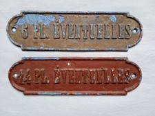 anciennes plaques de wagon pour places assises , chemin de fer