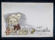 Lithographie originale Cyrano de Bergerac planche n°1 R. Carrance Papier Japon