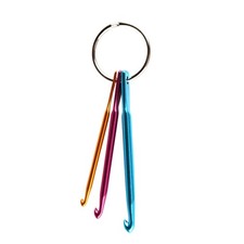  Mini porte-clés en aluminium, 3 pièces, crochets, aiguilles à tricoter, outils