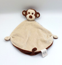 Doudou plat singe écru marron