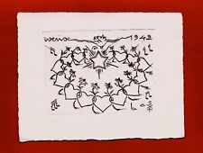 ET18-LITHOGRAPHIE-CARTE DE VOEUX-A.S-SUZANNE TOURTE-PEINTRE-[G.ARM. MASSON]-1942