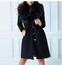 Manteau en laine col en