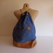 Sac à dos polochon bleu marron vintage adulte unisexe design XXe France N3689