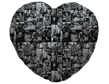 Noir et Blanc Burt Reynolds Ventilateur Montage Cœur Forme Coussin St.Valentin