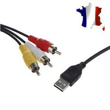 Cable USB 3 RCA Audio Vidéo Caméscope Vers TV HD 1.5M 