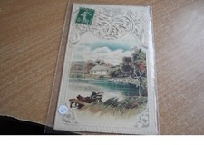 fantaisie. n°53093. broderie.paysage. lac. pecheur