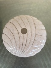 ANCIEN ABAT JOUR EN OPALINE CLICHY ROSE AVEC LISERES LUSTRE SUSPENSION VINTAGE